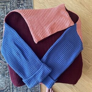 Free People color block turtleneck sweater, S